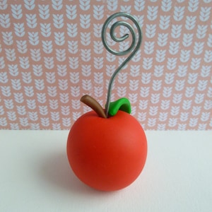 Porte-photo pomme rouge en pâte polymère