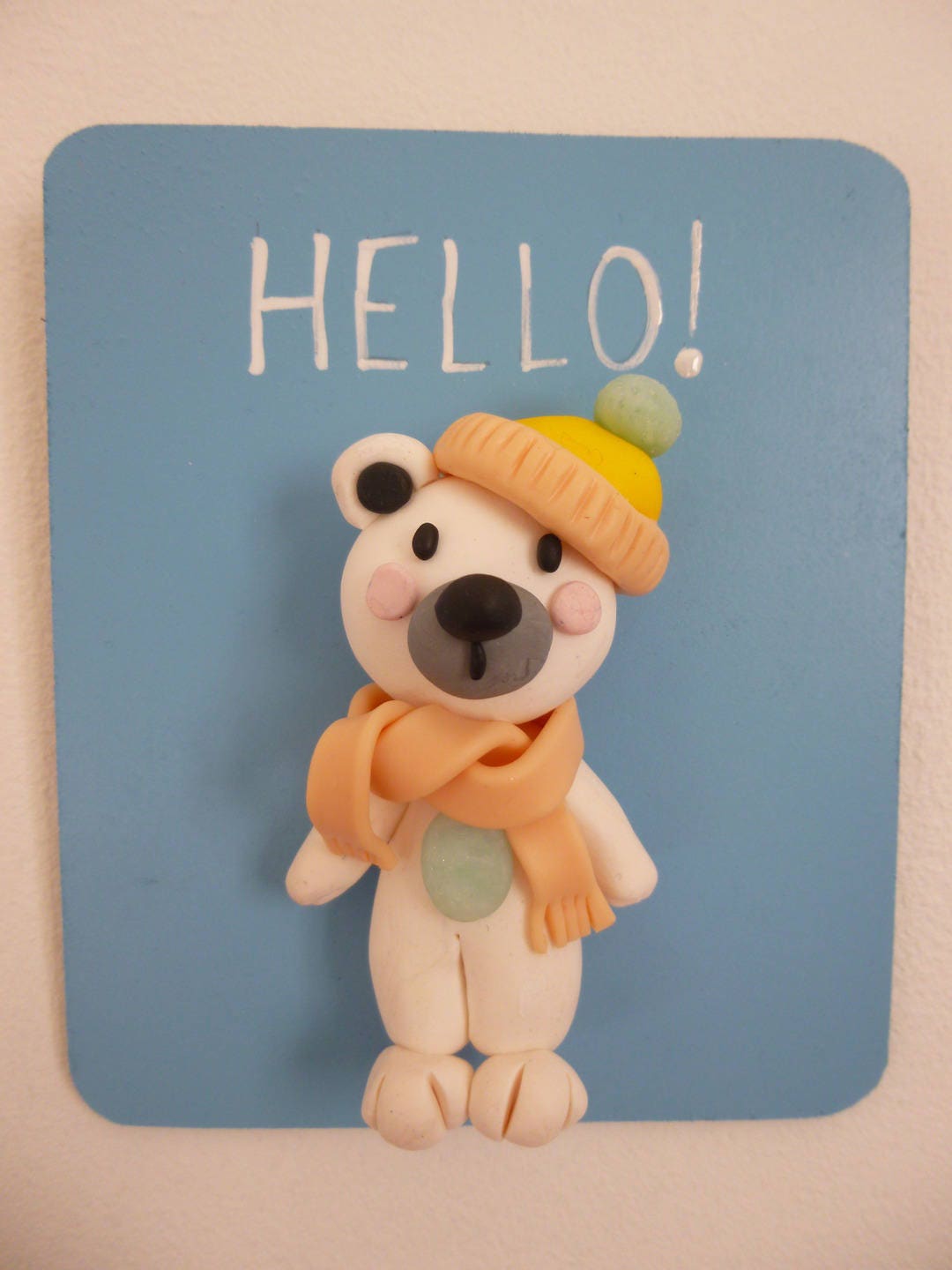 Tableau Ours Blanc Hello