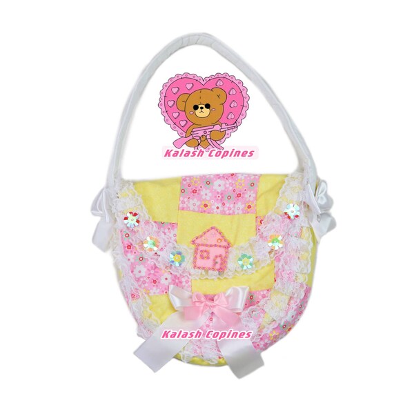 Cute Pastel Patchwork Big Bag | Harajuku kawaii decora fashion