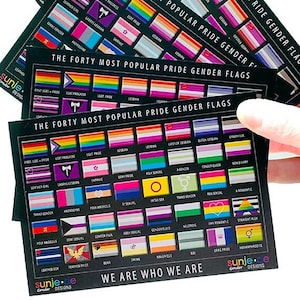 8 stuks - ansichtkaarten, gendervlaggen