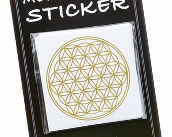 10 St. Aufkleber 5 cm, gold, Sticker, Etiketten, Wandtattoo, Flower of Life, Blume des Lebens, Fenster Sticker, art, artprint, print