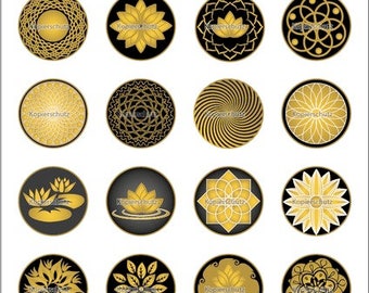 Cabochon templates LOTUS in all sizes