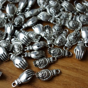 25 pcs. Buddha Charms, Pendant &quot;Small Buddha Hands&quot; Jewelry Material, Jewelry Making