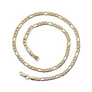 Long Figaro Chain Armoured Necklace Royal Necklace Golden Stainless Steel Necklace Gold Plated