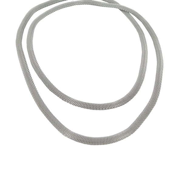 Mesh Kette,  anthrazit grau silber 3 mm Schlauchkette Choker für Frauen aus Edelstahl Gewebe Halskette