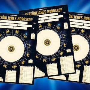 25 fogli A4 moduli oroscopo di nascita per interpretazione astrologica, calcolo costellazioni