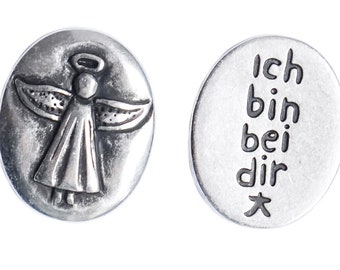 Schutzengel – Engels-Münze versilbert "Ich bin bei dir"