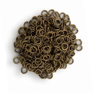Anelli aperti Ø 4 mm, colore bronzo antico 50 g circa 500 pezzi.