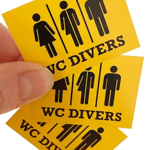 10 x sticker DIVERS-WC sticker vinylformaat 50 x 35 mm Gender trots Intersekse LGBTQI+ Pride Gay vlaggen Vlaggen Regenboog csd cadeau festival