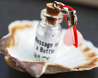 Flaschenpost "Message in a Bottle" - Wunschfläschchen, Bottlemessage, Miniflasche mit Etikett und Wunschzettel, Make a Wish
