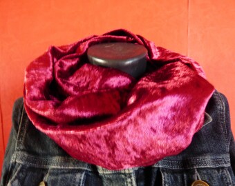 Snood//Cowl Écharpe Stretch Velours Velours rose poudrée