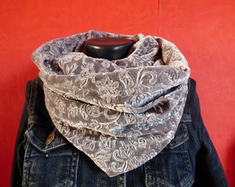 Snood//Cowl Écharpe Stretch Velours Velours rose poudrée