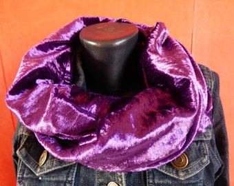 Snood//Cowl Écharpe Stretch Velours Velours rose poudrée