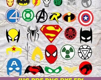 superheroes logo etsy