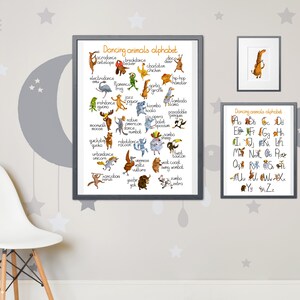 Alphabet print • Alphabet poster • printble alphabet • nursery print • nursery decor • baby shower gift • kid's room art • kid's wall art image 6