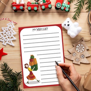 Weihnachts-Wunschliste druckbare • Vintage Weihnachten Wunschliste • Brief an den Weihnachtsmann • Weihnachtszeit • Hygge • Vintage Weihnachten