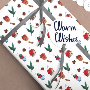 Christmas wrapping paper pattern • printable Christmas paper • printable wrapping paper • Christmas watercolour wrapping • Scrapbooking