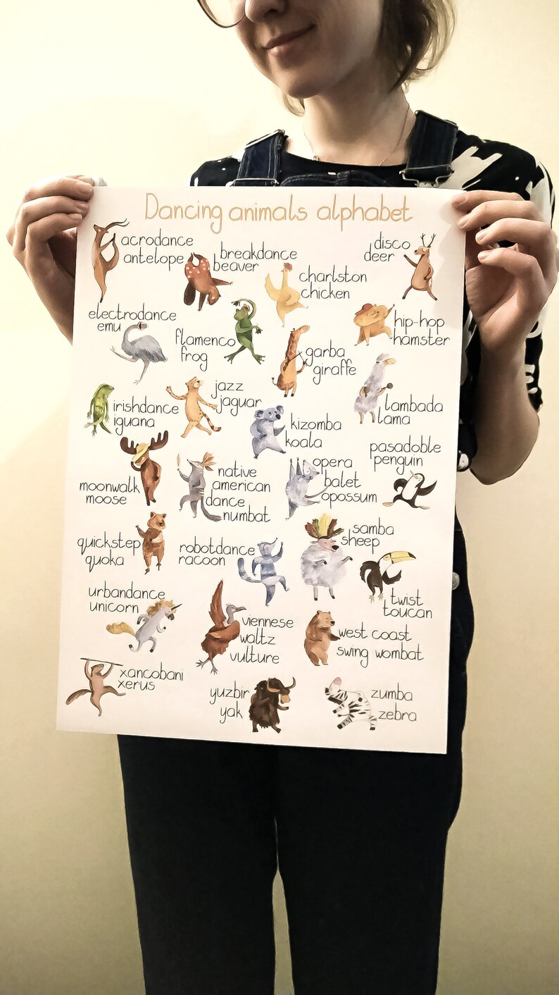 Alphabet print • Alphabet poster • printble alphabet • nursery print • nursery decor • baby shower gift • kid's room art • kid's wall art image 3