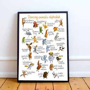 Alphabet print • Alphabet poster • printble alphabet • nursery print • nursery decor • baby shower gift • kid's room art • kid's wall art image 2