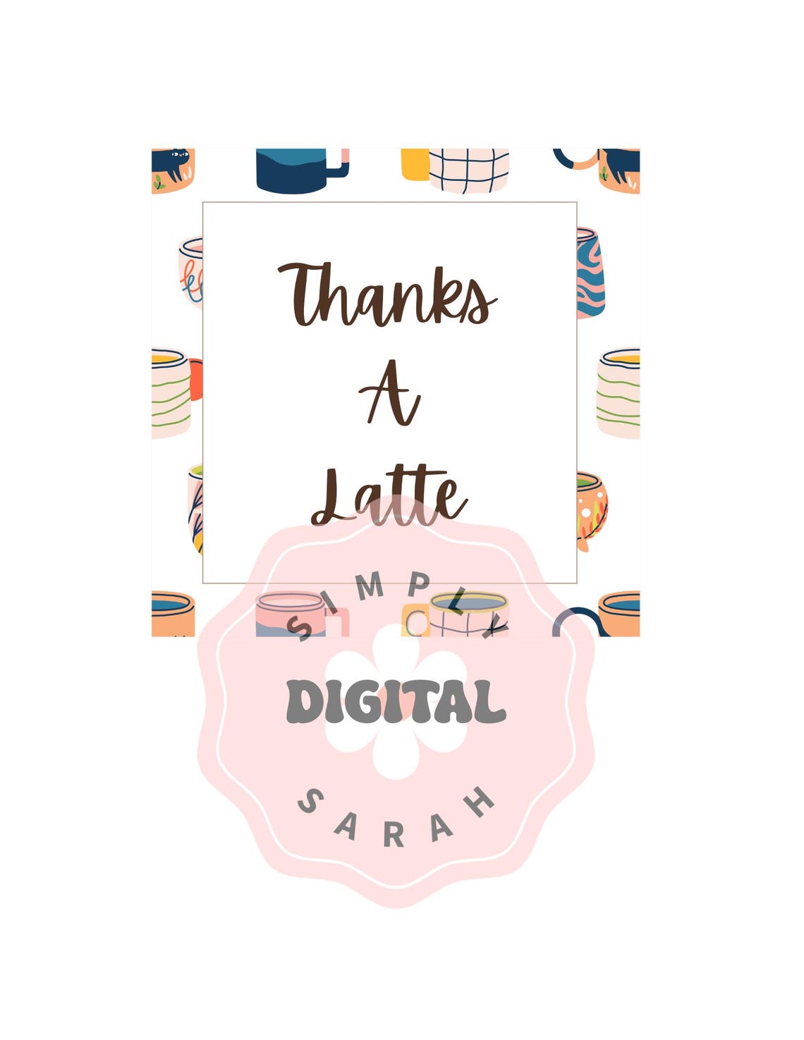 Thanks A Latte Gift Tag | Coffee Printable (digital Download) - Etsy