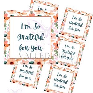 Médaillon de gratitude imprimable | Étiquette-cadeau de remerciement | Merci pour vous | Étiquette cadeau florale | Appréciation d&#39;un ami | Téléchargement numérique| Fleurs de pêcher