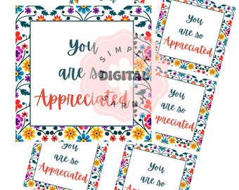 Floral Appreciation Gift Tag | Printable Thank You (Digital Download)