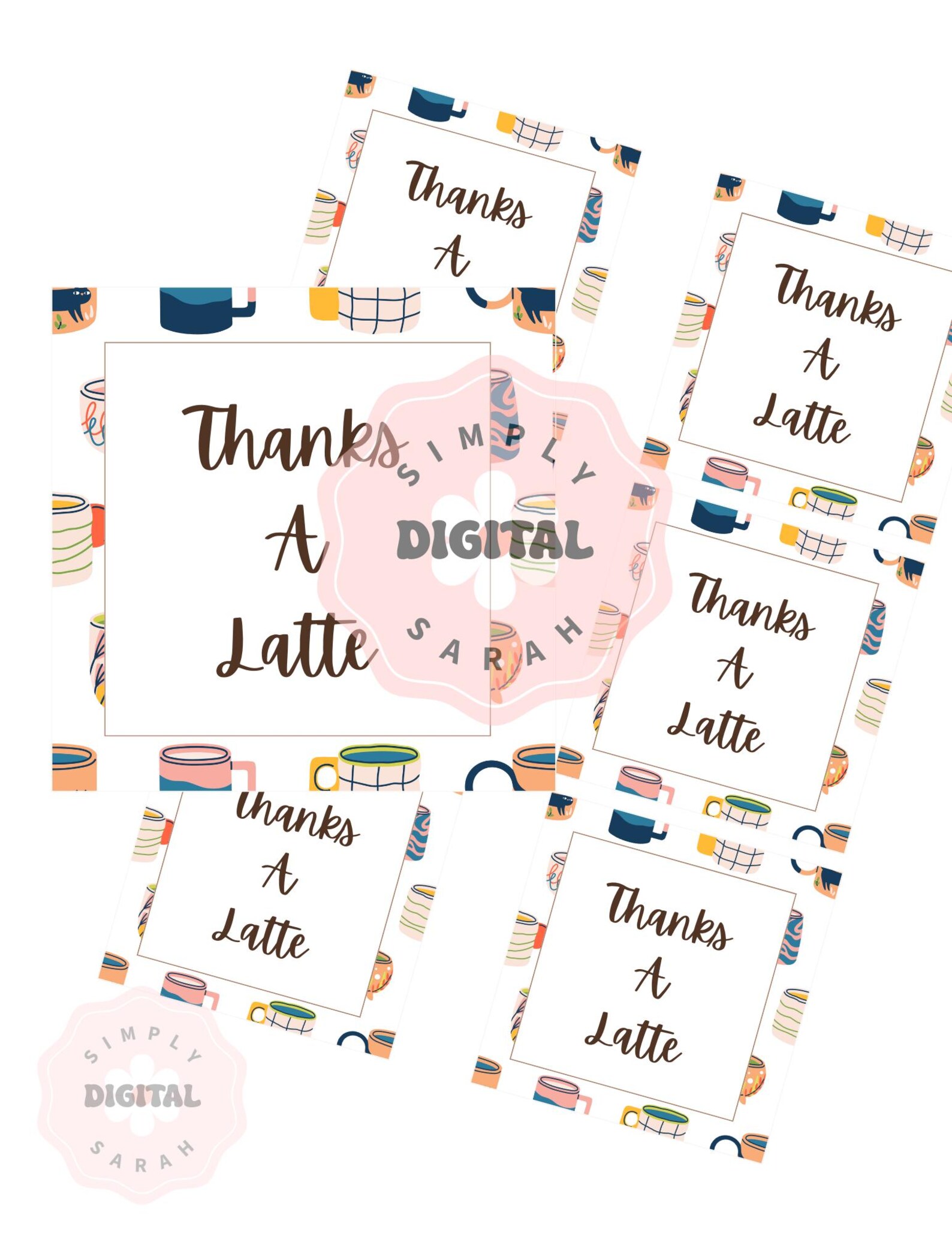 Thanks A Latte Gift Tag | Coffee Printable (digital Download) - Etsy