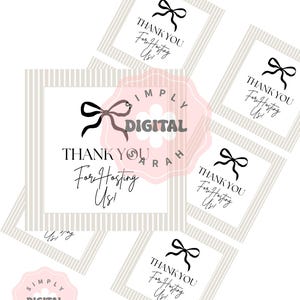 Printable Hostess Gift Tag | Hostess Gift Tag l Thankful Tags | Host Gift Tag | Digital Gift Tag | Hostess Gift | Grateful Gift Tag | Bow