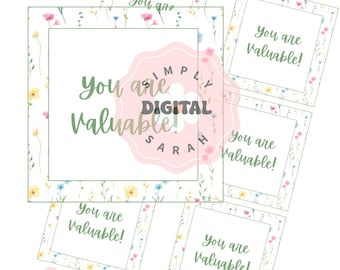 Printable Floral Appreciation Gift Tag | You Are Valuable (PDF)