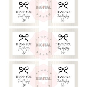 Printable Hostess Gift Tag | Hostess Gift Tag l Thankful Tags | Host Gift Tag | Digital Gift Tag | Hostess Gift | Grateful Gift Tag | Bow image 2