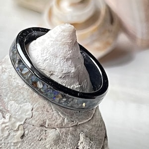 Opal Inlay Ring Oktober Geburtsstein Waage Geschenk für Ihn