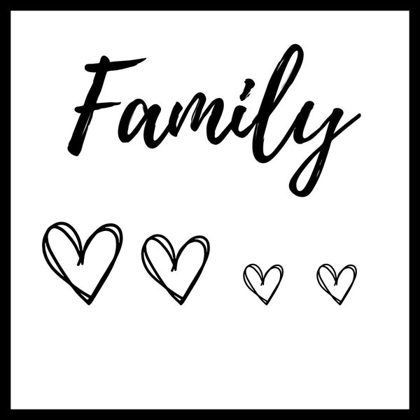 Family, Download, Wallart, Wandbild, Familienmitglieder aufschreiben, PDF