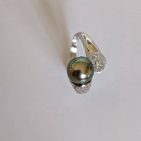 Bague argent perles de tahiti