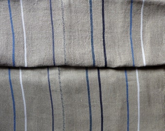 Hand woven striped hemp fabric