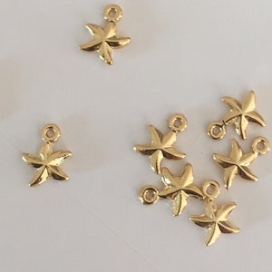 Gold plated starfish 10mm 18k gold plated, 18K gold plated starfish