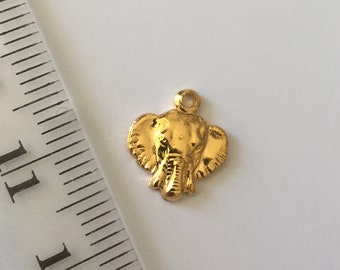 Anhänger Elefantenkopf vergoldet 24 K Feingold 10 x 10 mm