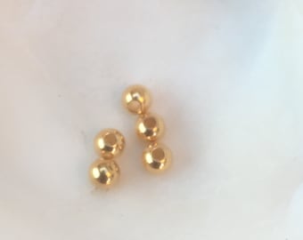 22K Lot de Perles Rondes lisses, 4mm plaqué or 3 microns, 100% français