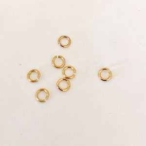 Runde gebrochene Ringe, 3,5 mm, Mini-offene Ringe, 24 Karat vergoldet, Verbindungsringe, offener Ring Bild 1