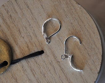 Set of 10 925 silver plated sleeper earrings 15 mm