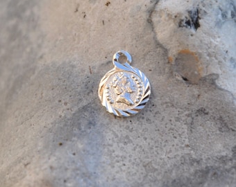 ESTAMPE "QUEEN" médaille antique plaqué Argent 8 mm minimaliste, romain, monnaie