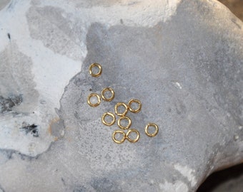 Set of 3mm 0.6mm open jump rings in 3 micron gold plated, jump rings, split ring