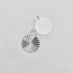 Chiseled pendant 8 mm silver-plated medallion charm pendant