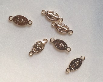 24K Gold Plated Virgin Mary Connector for Rosary or Jewelry Making 8mm