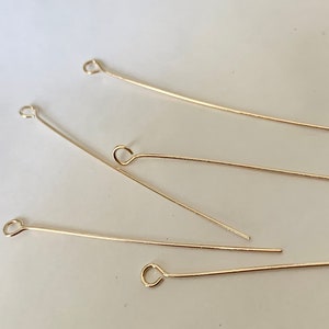 5 Eye head studs 40mm 24K fine gold brass
