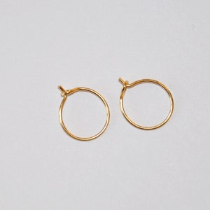 CRÉOLES PLAQUE OR 12 mm 1 micron, anneaux dorés, paire boucles doreilles or image 1