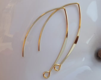 Arc ear hooks 38 mm / 24 carat GOLD PLATED / gold plated earring