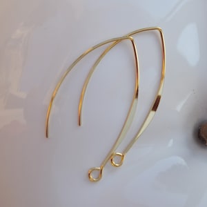 Arc ear hooks 38 mm / 24 carat GOLD PLATE / gold plated earring