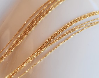 24K Very fine chain - flattened "s" link 0.50 mm gold plated 100% French