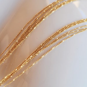 24K極細チェーン - 平らな「S」リンク 0.50 mm金メッキ 100%フランス製