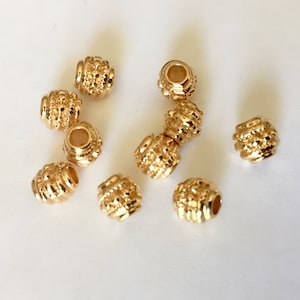 7x6mm Ball Spacer Bead in 22K gold plated